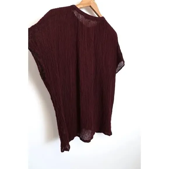 ERICA TANOV Linen Gauze Plisse Crinkle Dolman Blouse Top Garmentory 3 XL $325 - Picture 8 of 11